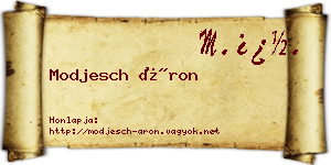 Modjesch Áron névjegykártya